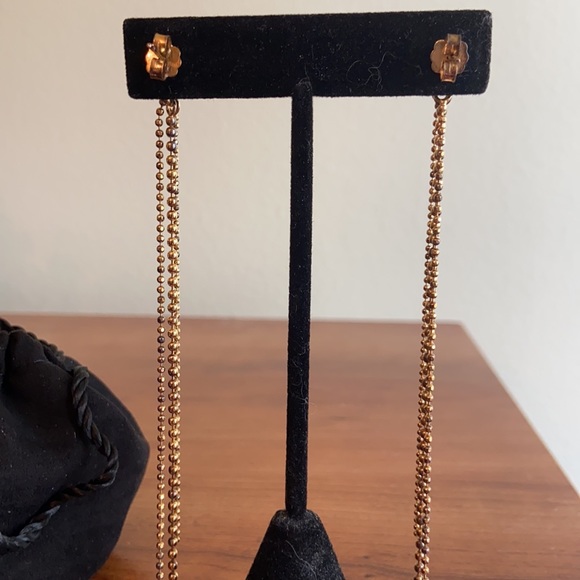 Lisa Robertson Bronze Gold Long Beaded Earrings - Picture 6 of 13